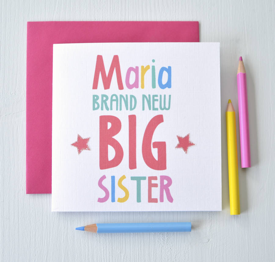 Girls Personalised Big Sister Card By TillieMint | notonthehighstreet.com