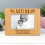 Personalised Floral Mum 6x4 Oak Finish Photo Frame, thumbnail 2 of 4