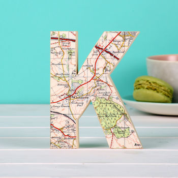 Map Location Wooden Letter Wedding Anniversary Gift, 5 of 6