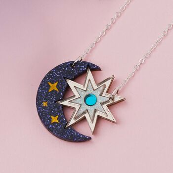 Celestial Star And Moon Necklace Making Kit, Diy Jewellery Craft Kit, 5 of 7