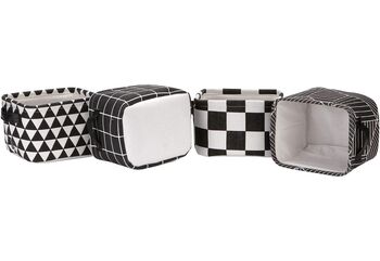 Set Of Four Square Black And White Storage Baskets, 5 of 6