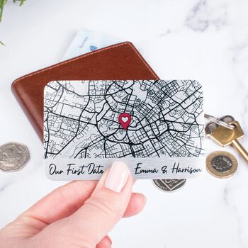 Personalised Map Valentines Card Wallet Keepsake, 3 of 4