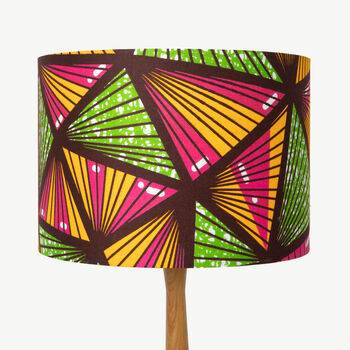 Pink And Green Geometric Triangles African Lampshade, 4 of 9