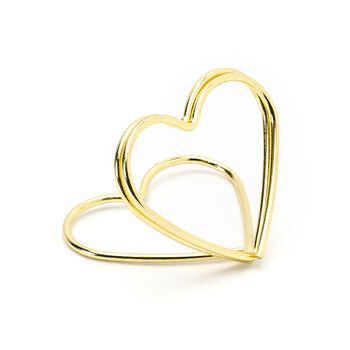 Gold Heart Place Card Holders, 4 of 6