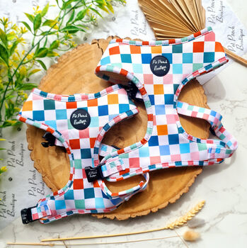 Chunky Check Dog Harness With Optional Set, 2 of 12