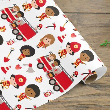 Fireman Firefighter Wrapping Paper Roll Or Folded, 3 of 3