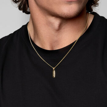 Tag Personalised Men's Necklace 18 K Gold Plated Steel, 5 of 9