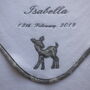 Personalised Baby Blanket With Applique Fawn Motif, thumbnail 2 of 3