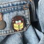 Hedgehog Book Enamel Pin | Book Hog, Reading | Badge |, thumbnail 3 of 5