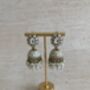 Antique Gold Pearl Jhumki Indian Earrings, thumbnail 3 of 6