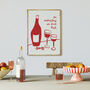 On Wednesdays We Drink Rosé Illustrated Wine Print, thumbnail 4 of 6