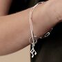 Long Link T Bar Clasp Charm Collector Bracelet, thumbnail 1 of 7