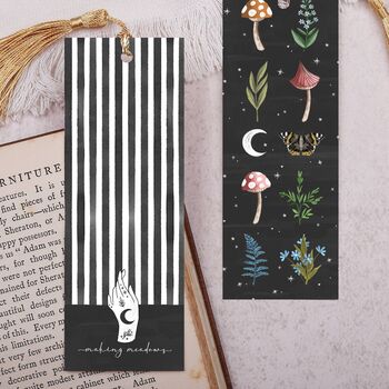 Celestial Moon Bookmark With Gold Tassel, 2 of 2