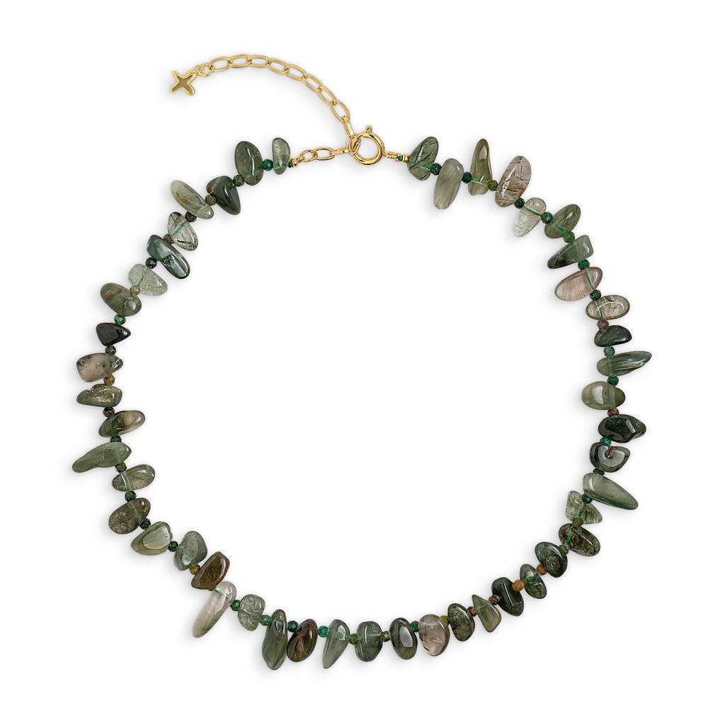 Green Jasper Stone Beaded Necklace, 1 of 1