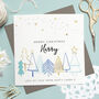 Personalised Merry Christmas Foiled Card Blue, thumbnail 1 of 3