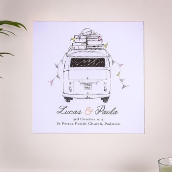Personalised Campervan Wedding Print, 2 of 5