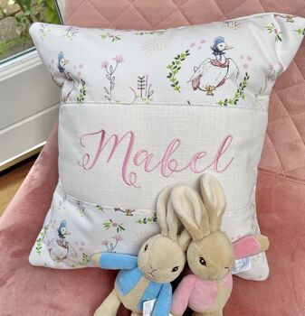 Peter Rabbit© Name And Date Cushion, 2 of 7