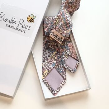 Liberty Tie/Pocket Square/Cuff Link In Pastel Pinks, 3 of 6