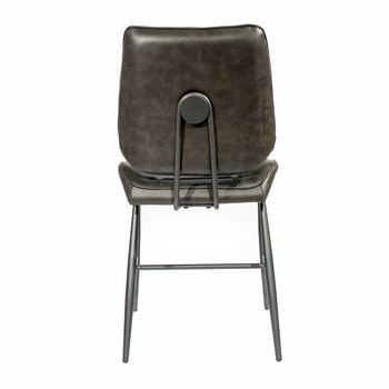 Corrine Vegan Leather Chair Grey Set Of Two, 5 of 6