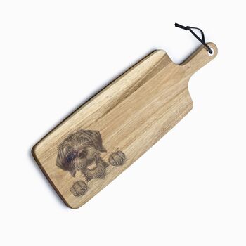 Personalised German Wirehaired Pointer Engraved Acacia Serving Board, 4 of 11