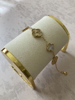 White And Gold Clover Bracelet, 3 of 5