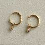 Cushion Cut Diamond Hoops On Solid Gold, thumbnail 3 of 7