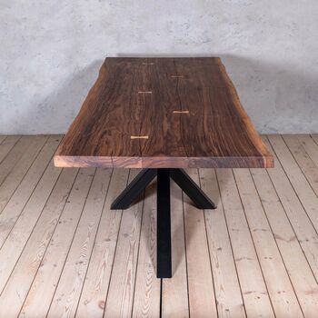 Garnet Walnut Live Edge Dining Table With Spider Legs, 2 of 5
