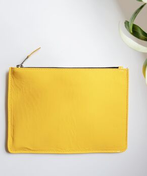 Yellow Glossy Patent Leather Clutch Handbag, 8 of 10