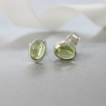Peridot And Sterling Silver Stud Earrings, 2 of 7