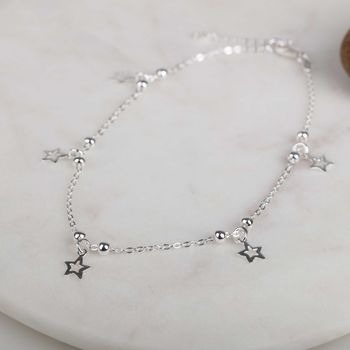 Solid Silver Star Anklet, 3 of 4