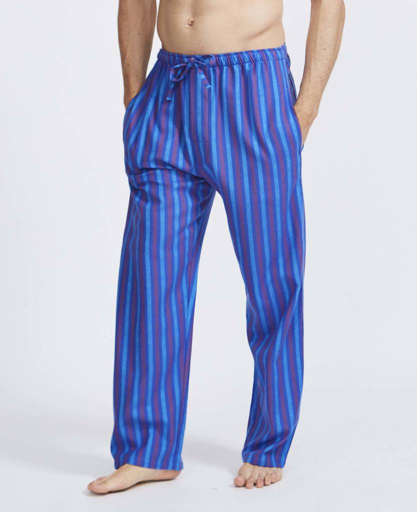Men's Jester Stripe Flannel Pyjama Trousers By BRITISH BOXERS ...