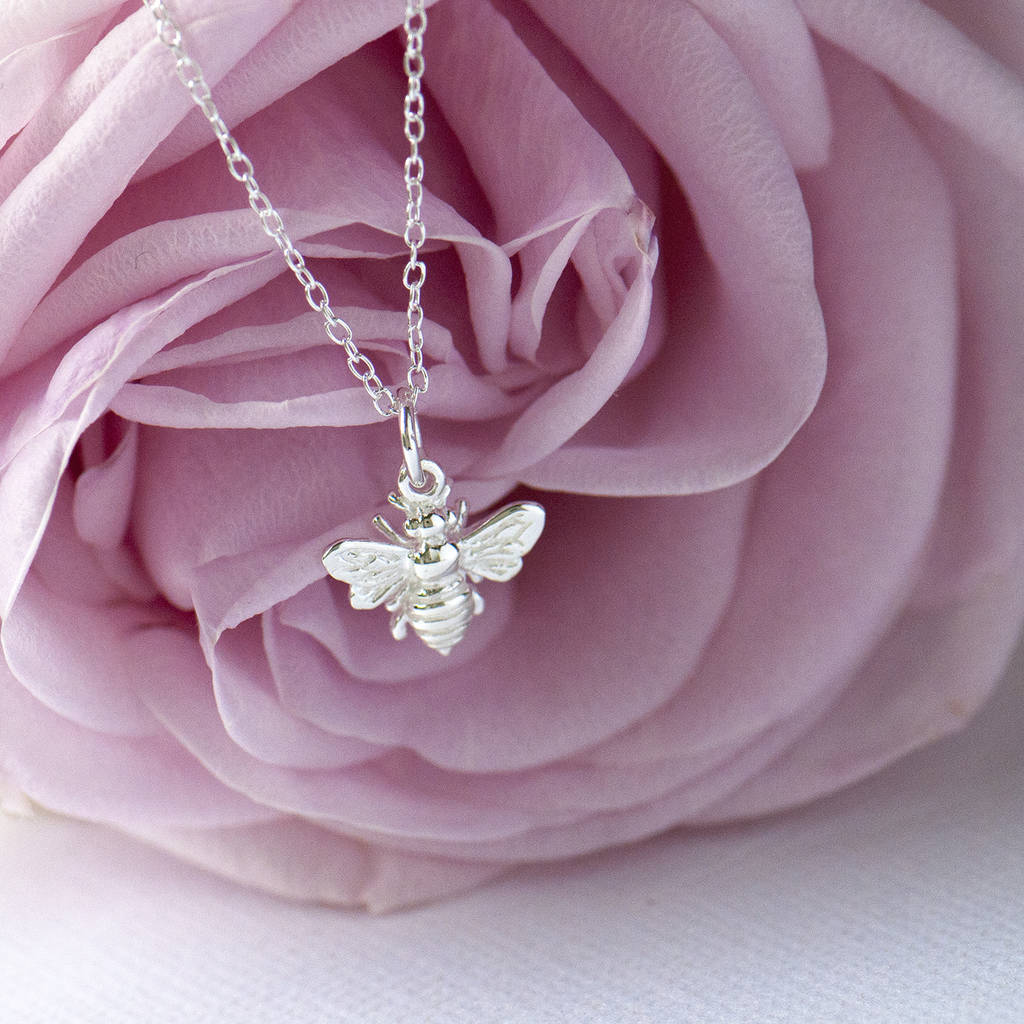 Bee Dainty Sterling Silver Necklace, 1 of 12