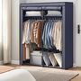 Collapsible Fabric Wardrobe With Rails Clothes Storage, thumbnail 4 of 12