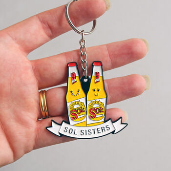 'Sol Sisters' Funny Beer Friendship Keyring, 6 of 7