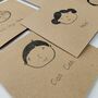 'Doodle Faces' Blank Greeting Card Pack, thumbnail 3 of 5