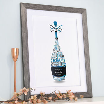 Personalised 30th Birthday Champagne Word Art, 2 of 10