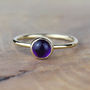 Solid Gold February Birthstone Amethyst Stacking Ring, thumbnail 1 of 4