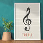 Treble Clef Print | Music Theory Poster, thumbnail 7 of 10