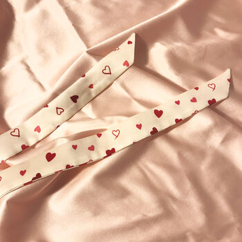 Heart Print Silk Tess Hair Ribbon, 2 of 3