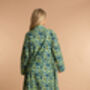 Indian Cotton Lime Patchouli Print Robe, thumbnail 2 of 4