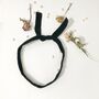 Black Thin Velvet Wire Headband, Skinny Headband, thumbnail 5 of 6
