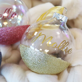 Personalised Glitter Glass Bauble, 5 of 12