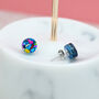 Blue Festival Confetti Acrylic Round Stud Earrings, thumbnail 2 of 5