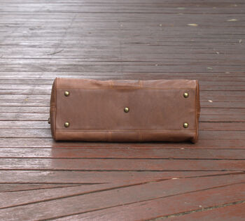 Leather Holdall Weekend Bag, 9 of 12