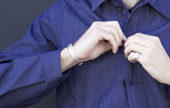 Mens Personalised Latitude Longitude Silver Bracelet, 5 of 6