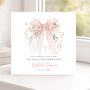 Personalised Christening Card For Girl, Pink Bow, thumbnail 1 of 2