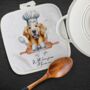 Personalised Dog Chef Hat Gift Pot Holder / Grab, thumbnail 11 of 12