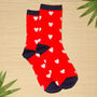 Women's Valentine's Day Bamboo Socks Red Love Hearts, thumbnail 1 of 4