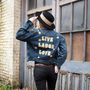 'Live, Laugh, Love' Embroidered Denim Jacket, thumbnail 2 of 5