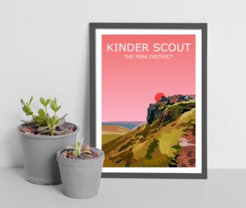 Kinder Scout Peak District Landscape Art Print, 2 of 4